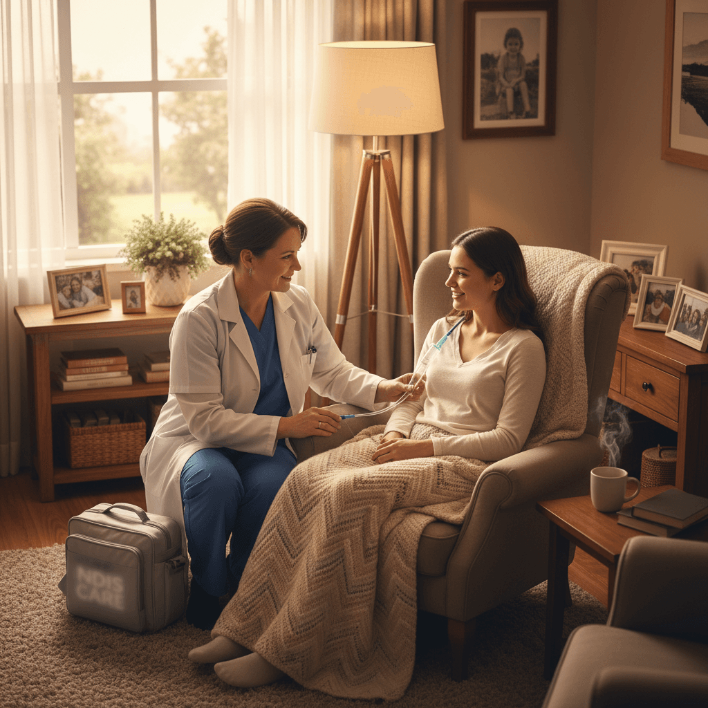Nurse providing clinical support to NDIS participant
